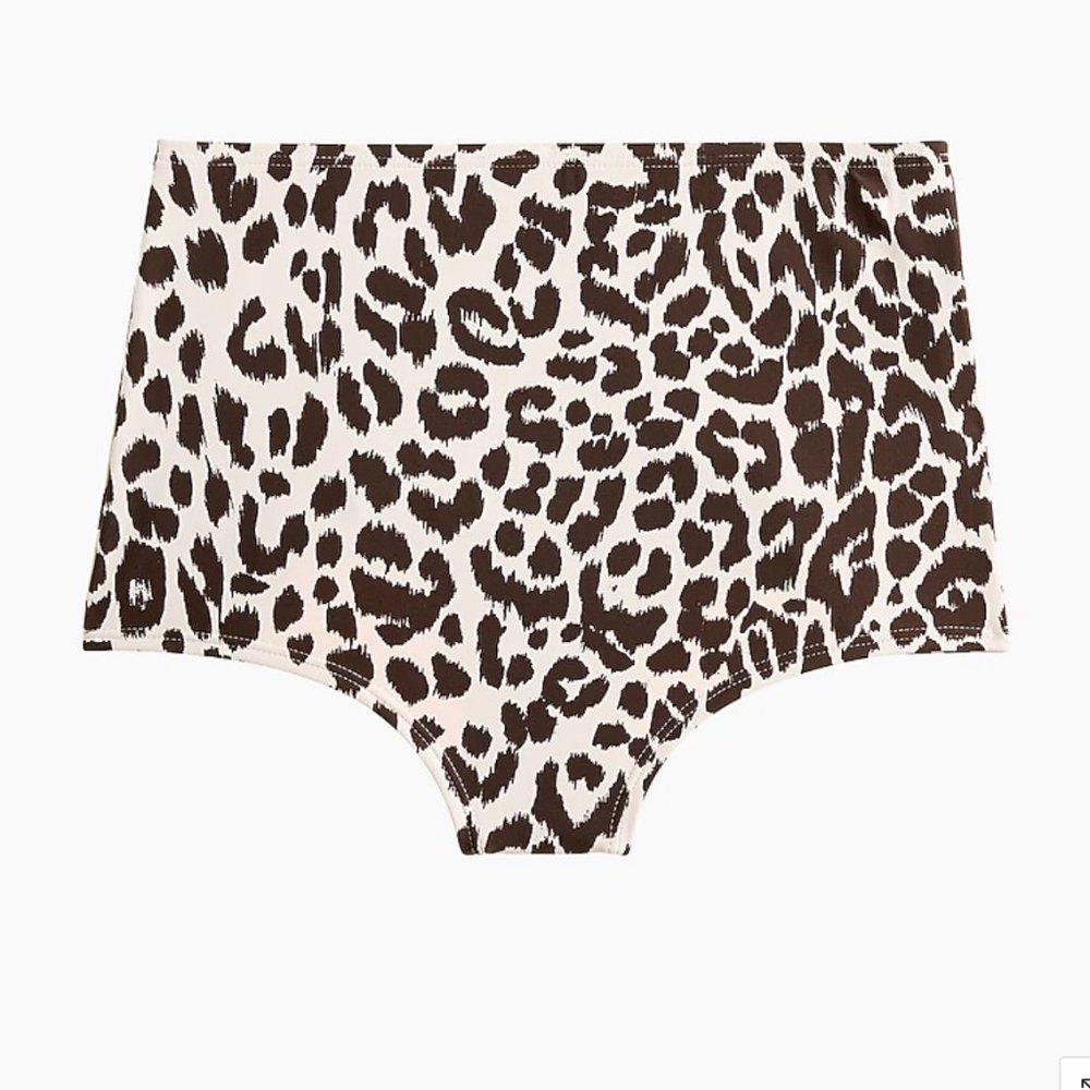 NWT J. Crew Women's Leopard Print Seamless High-Waisted Bikini Bottom XS L1476